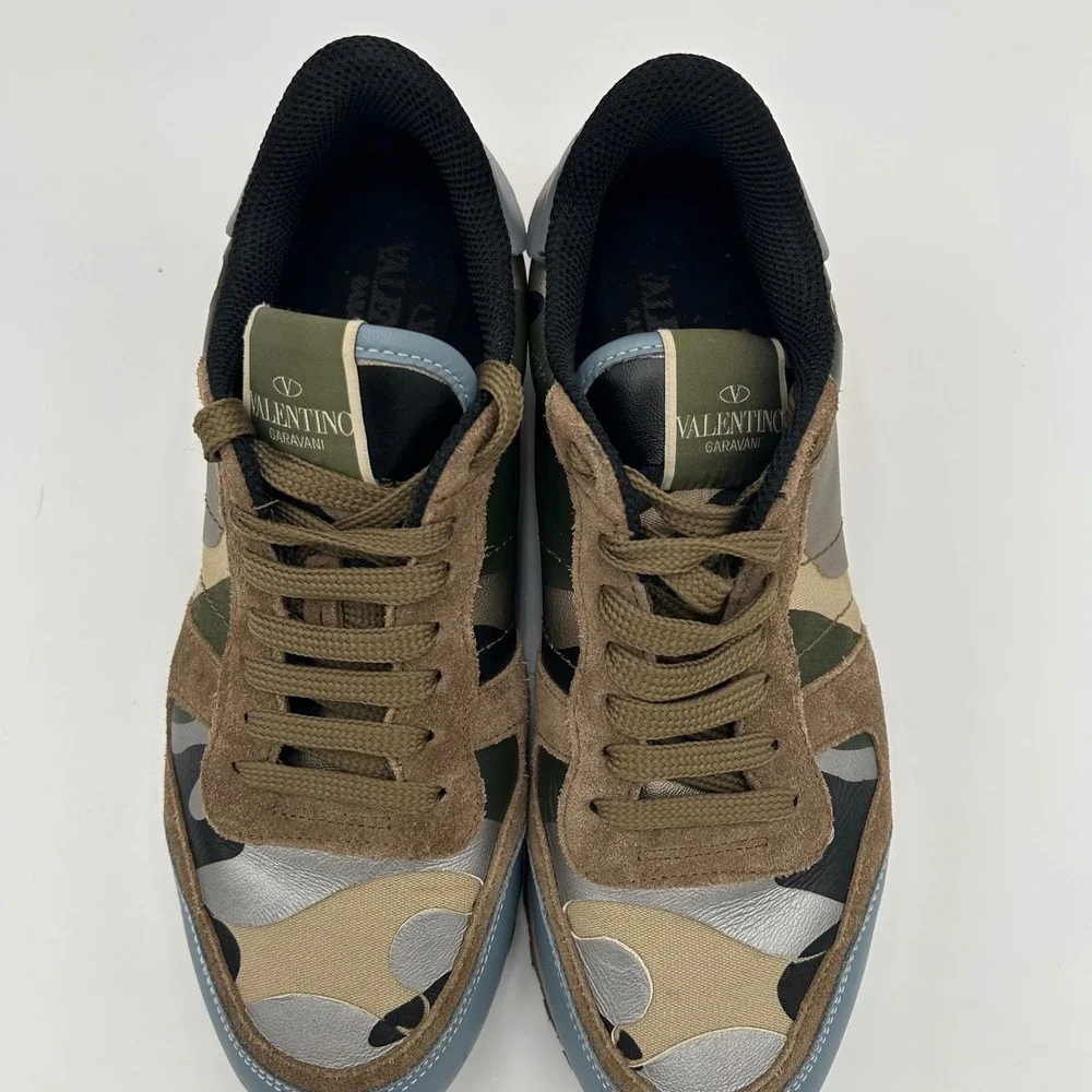 Valentino Garavani Rockrunner Camo Women's Sneakers Multi Color Suede Leather
